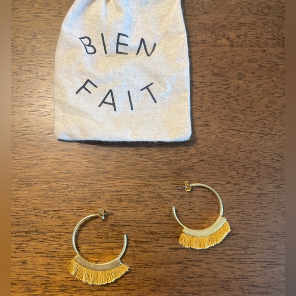 Madewell Fringe Hoops in Cumin - Picture 2 of 5